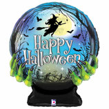 Palloncino in Foil 36" Super Shape Sfera Stregata "Happy Halloween"