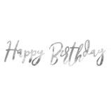 Banner Happy Birthday Argento 62cm