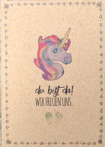 POSTKARTE - du bist da - EINHORN