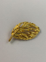 Broche feuille vintage doré