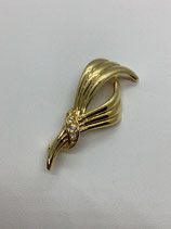 Broche Vintage Ruban en Métal Doré - 8 gr - 5 cm