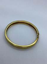 Bracelet Jonc Vintage en Plaque d'Or - Fermoir à Bouton