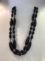 Très Grand Collier Vintage en Perles Noires