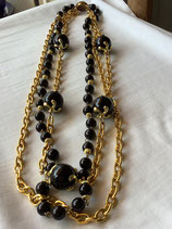 Collier Vintage en perles noir