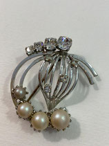 Broche vintage perles nacrées