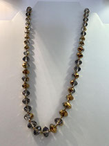 Très Joli Collier Vintage en Cristal à Reflet Marron Doré