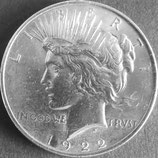 ピース1ドル銀貨　西暦1922年