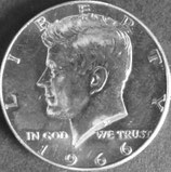ケネディ銀貨　西暦1966年