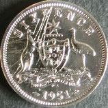 オーストラリア銀貨　西暦1951年