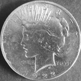 ピース1ドル銀貨　西暦1922年