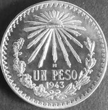 メキシコ銀貨　西暦1943年