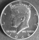 ケネディ銀貨　西暦1964年