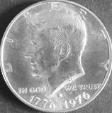 ケネディ1/2ドル銀貨  西暦1976年