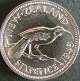 ニュージーランド銀貨　西暦1945年