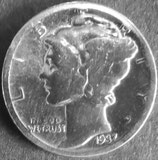 マーキュリー銀貨  西暦1937年