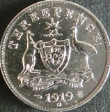 オーストラリア銀貨　西暦1919年