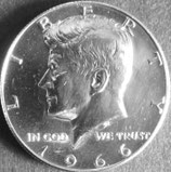 ケネディ銀貨　西暦1966年