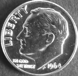 ルーズベルト銀貨　西暦1964年