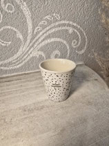 Espresso Tasse ohne Henkel "happy Espresso" mit schwarzem Muster