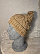 Mütze " Be Happy"  Beige
