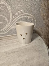 Becher mit 3 goldigen Herzen  Bastion Collection