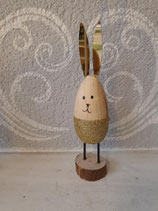 Hase Holz stehend Gold