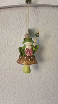 Weihnachtskugel/Hänger Frosch auf Pilz