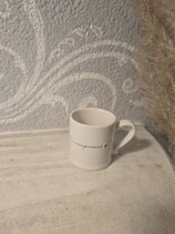Espresso Tasse mit Henkel Aufschrift Espresso und schwarzem Herz