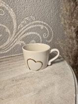 Tasse klein mit goldigem Herz    Bastion Collection