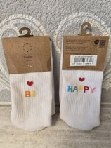 Socken "Be Happy"  Eulenschnitt