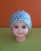 Beanie short Blümchen blau/grau KU 43/45