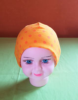 Beanie short orange-Punkte/creme KU 43/45