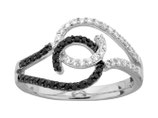 Bague oxydes blancs et noirs