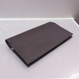 Porte-chéquier format portefeuille (simili), gris clair pailleté