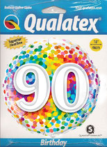 Ballon Geburtstag: 90 Rainbow Confetti (unbefüllt)