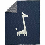 Fresk Bio-Strickdecke Giraffe blau 80x100 cm