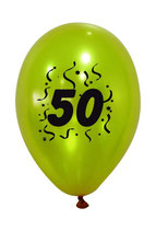 Ballons nacrés imprimés "50 ans"