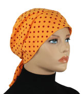 Chemomütze Turbanmütze Tupfen orange Luise