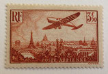 N°13 P.A. 3 f. 50 c. brun-jaune, avion survolant Paris