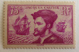 N°296  75 c. lilas, Jacques Cartier