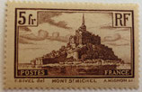 N°260  5 f. brun: le Mont Saint-Michel