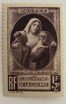 N°465 1 f. +2 f. brun-lilas, Au profit des victimes de la Guerre