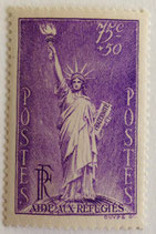 N°309  75 c. +50 c. violet, aide aux réfugiés