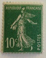 N°188b 10 c. vert sans bandelette, type semeuse fond plein