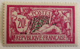 N°208 20 f. lilas rose et vert bleu, type merson