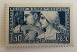 N°252 1 f. 50 + 8 f. 50 bleu, Caisse d'Amortissement