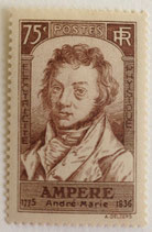 N°310 75 c. brun, André-Marie Ampère