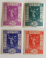 N°322/325 4 valeurs, Exposition internationale de Paris 1937