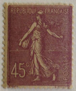 N°197 45 c. lilas, type semeuse