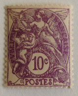 N°233 10 c. violet, type blanc